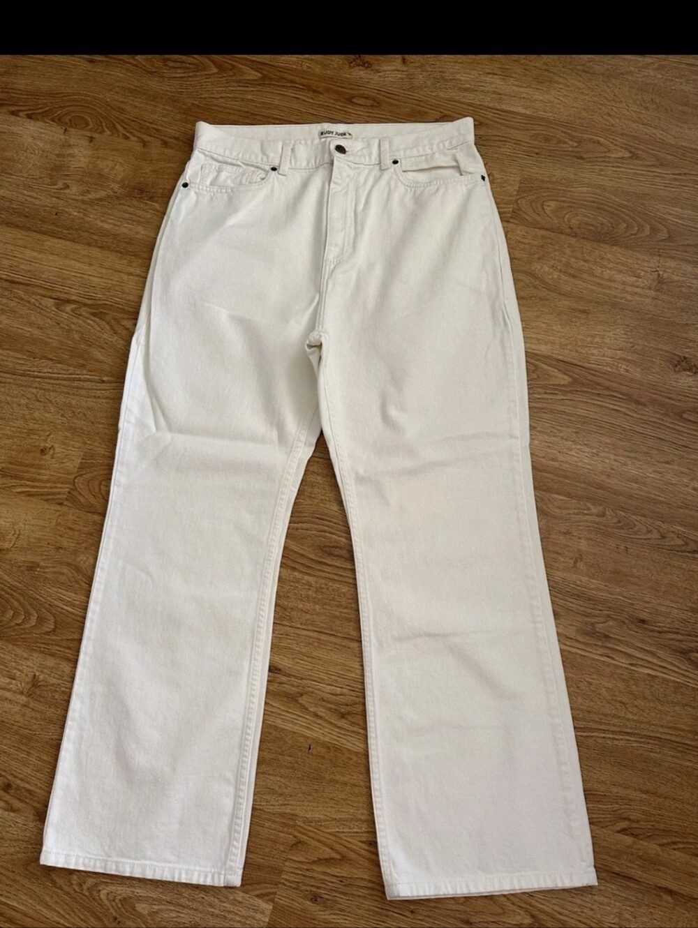 White Denim Flare Jeans, Size 5